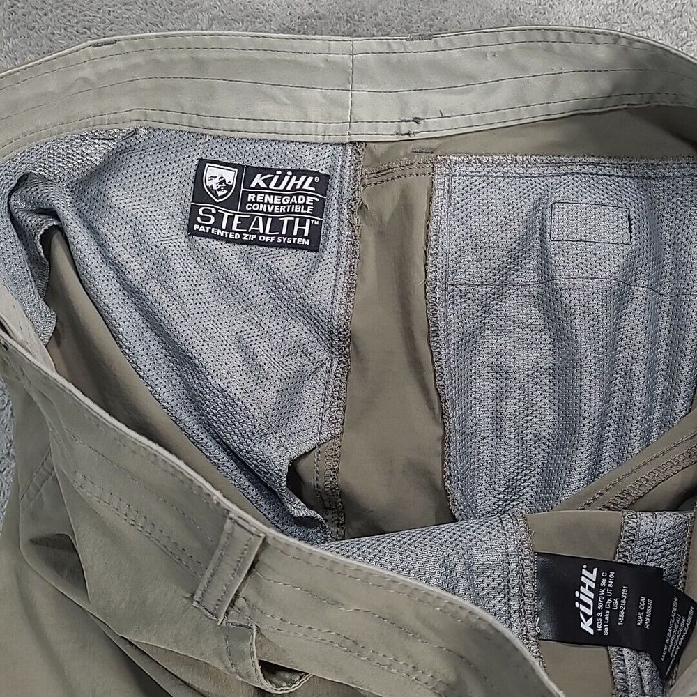 KUHL Renegade Convertible Stealth Zip Off Men's 38x32 Pants‎ Olive EUC - Picture 10 of 16